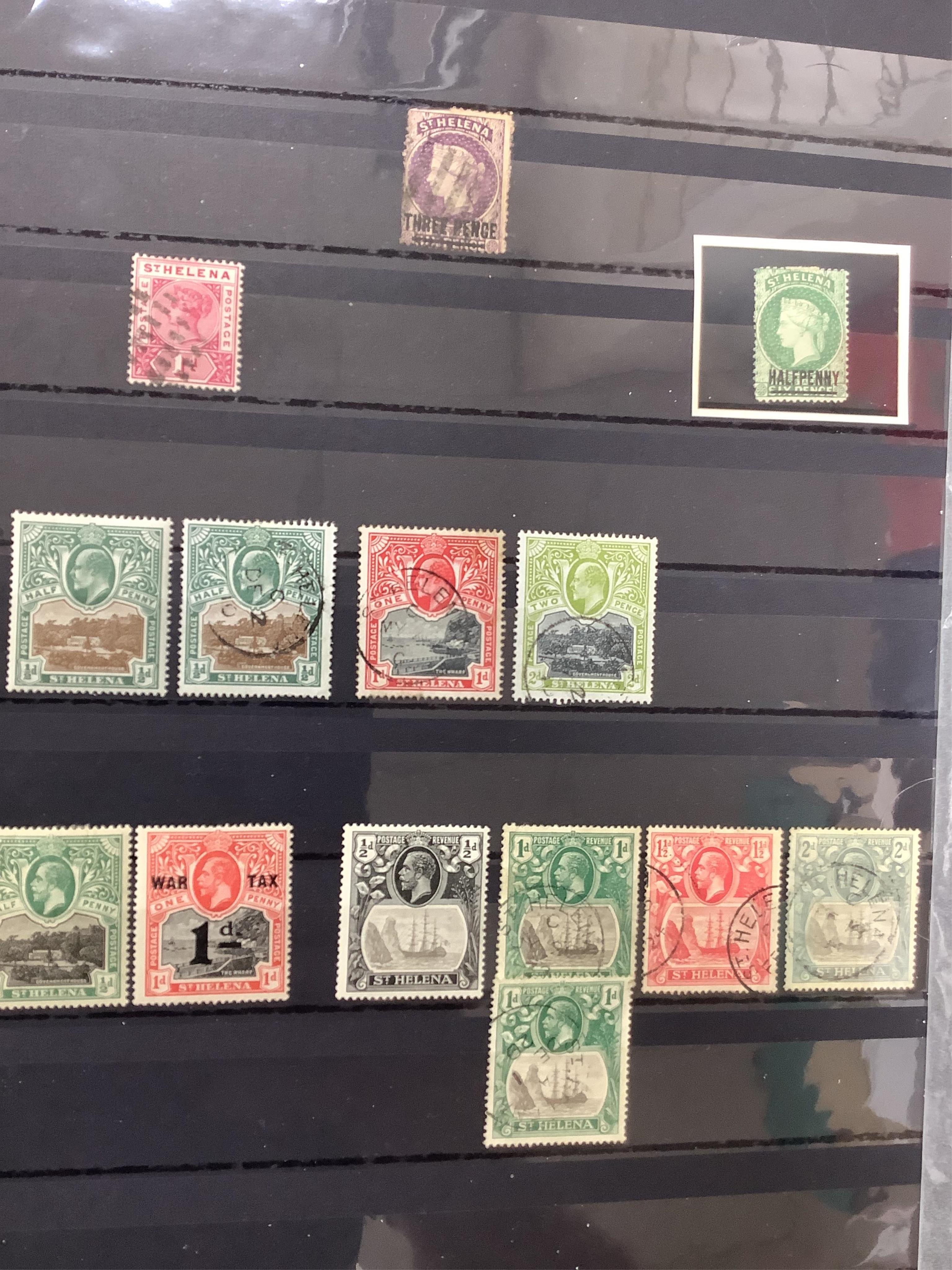 Three albums of stamps, Falklands to Gold Coast, North Rhodesia to St Helena and St Lucia to Z